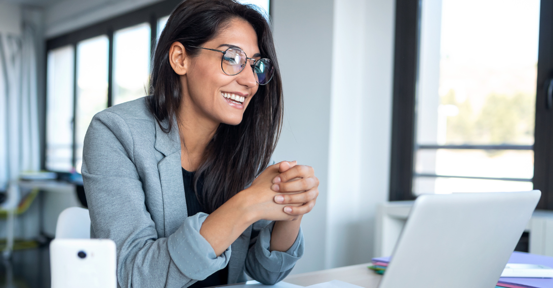 Woman providing virtual customer support