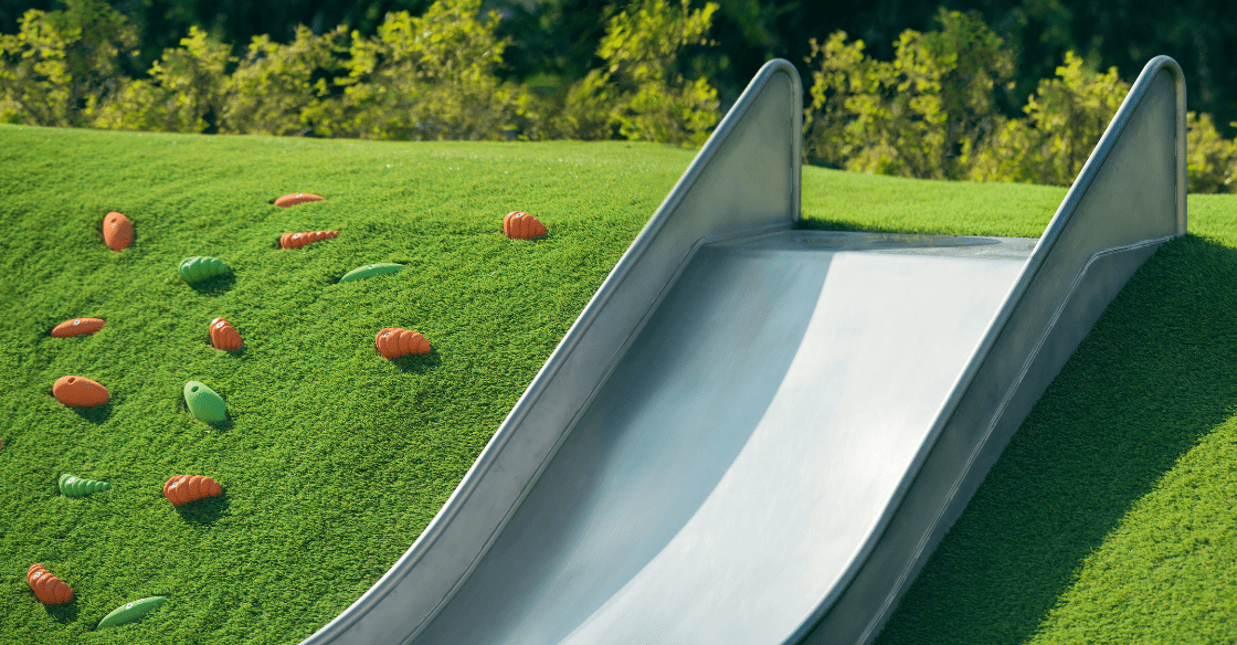 Playground with artificial turf