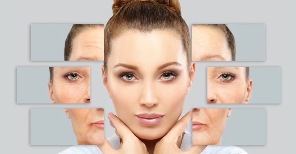 Model showing the results of where to put filler in the face